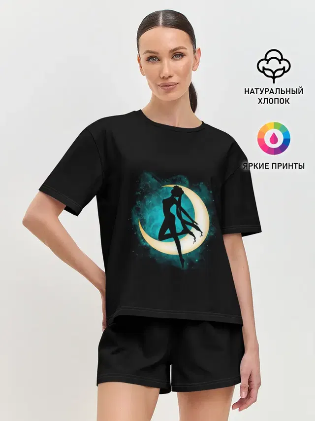 Женская пижама с шортами с принтом «Sailor Moon»