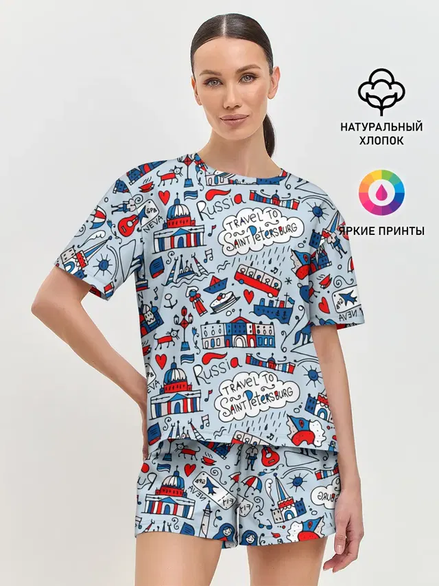 Женская пижама с шортами