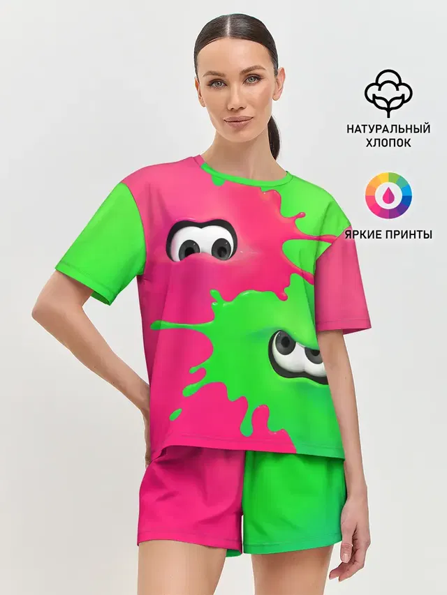 Женская пижама с шортами с принтом «Игры — Splatoon 2»