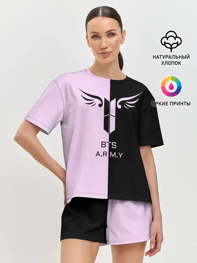 Женская пижама с шортами с принтом «Exo — BTS A.R.M.Y»