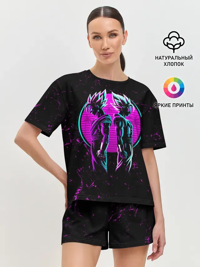 Женская пижама с шортами с принтом «japanese style»