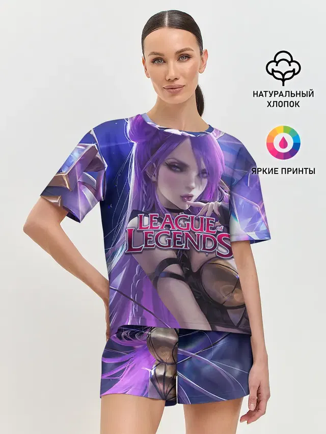 Женская пижама с шортами с принтом «Kai'Sa»