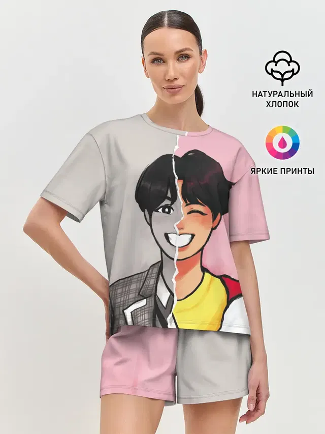 Женская пижама с шортами с принтом «BTS — K-Pop»