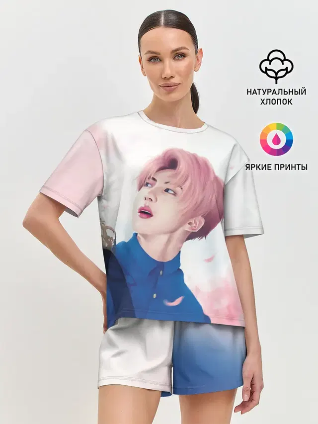 Женская пижама с шортами с принтом «BTS — Сакура»