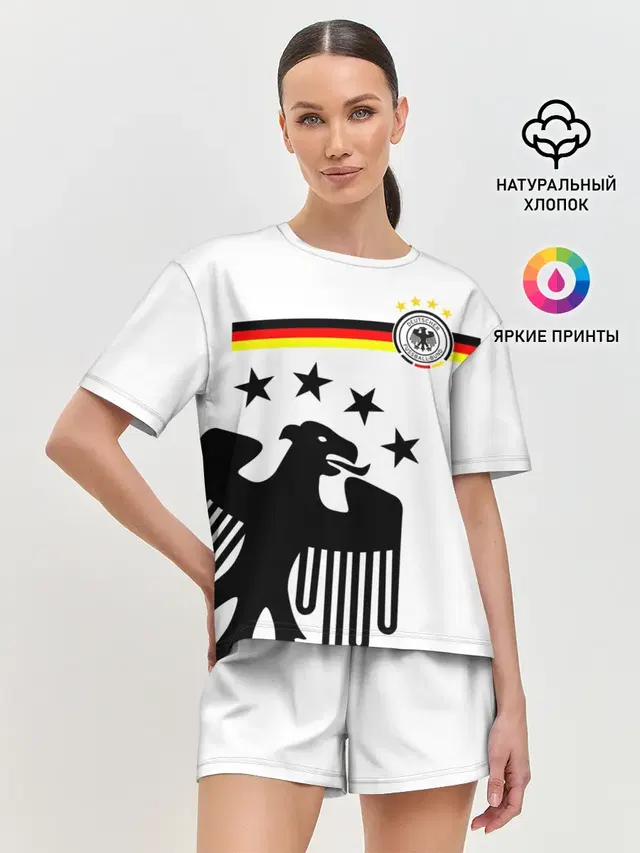 Женская пижама с шортами с принтом «Сборная Германии»