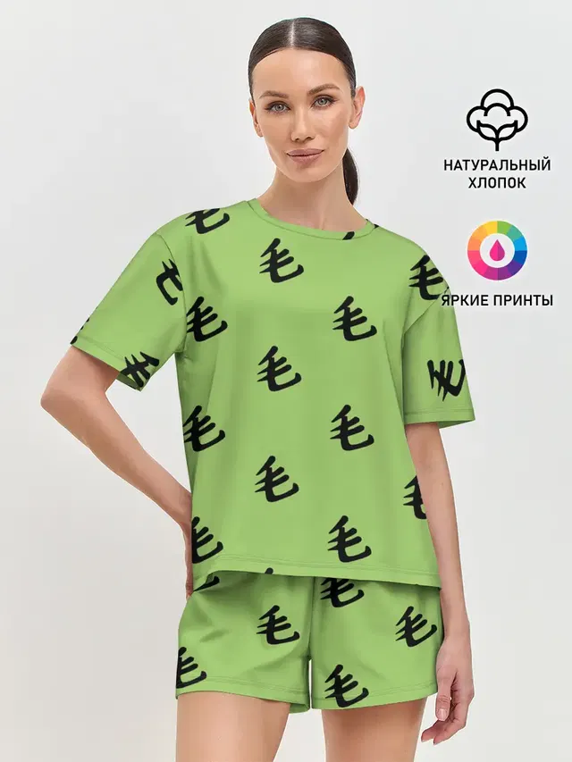 Женская пижама с шортами с принтом «Ванпанчмен — Saitama Style»