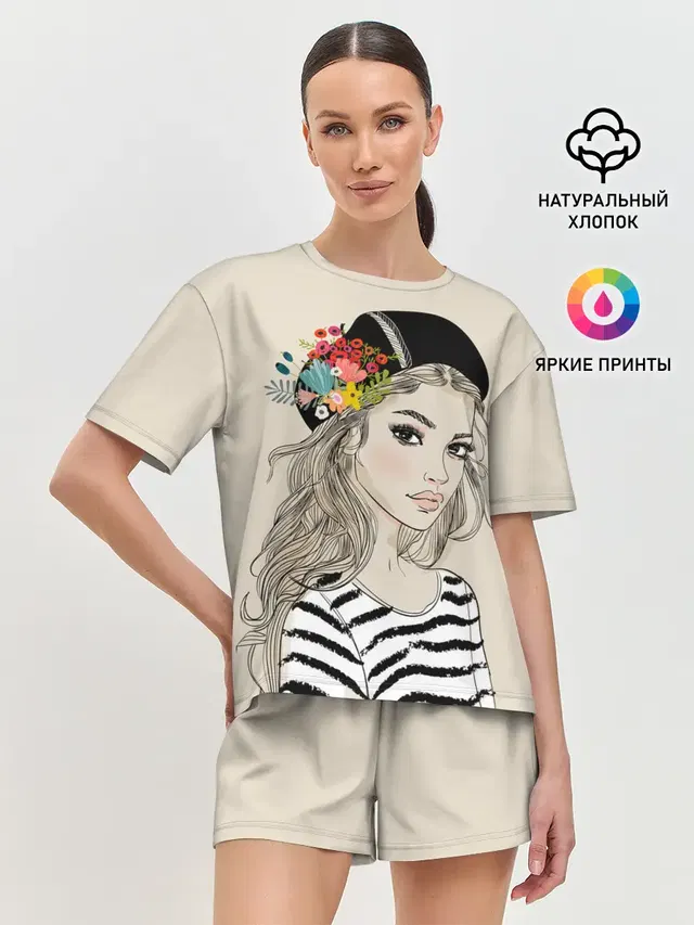 Женская пижама с шортами