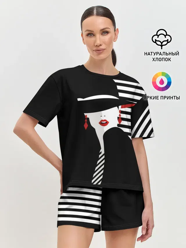 Женская пижама с шортами с принтом «Искусство — Fashion»