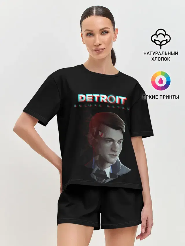 Женская пижама с шортами с принтом «Detroit Become Human»