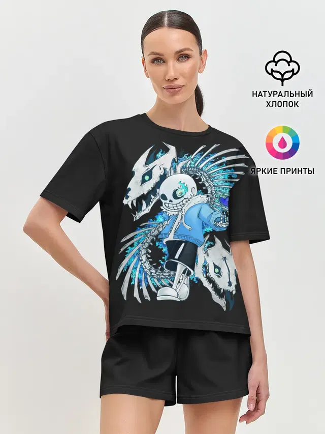 Женская пижама с шортами с принтом «Undertale»