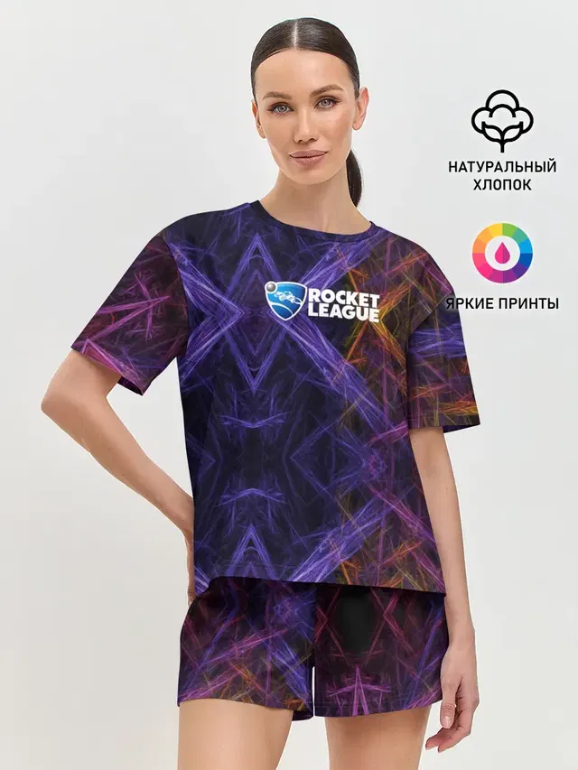 Женская пижама с шортами с принтом «Rocket League»