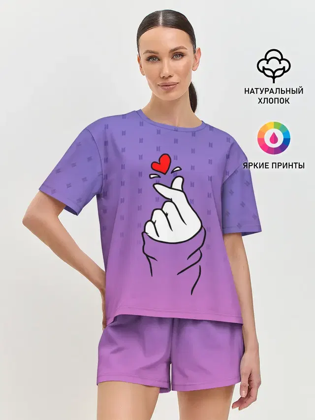 Женская пижама с шортами с принтом «BTS — K-POP BTS»