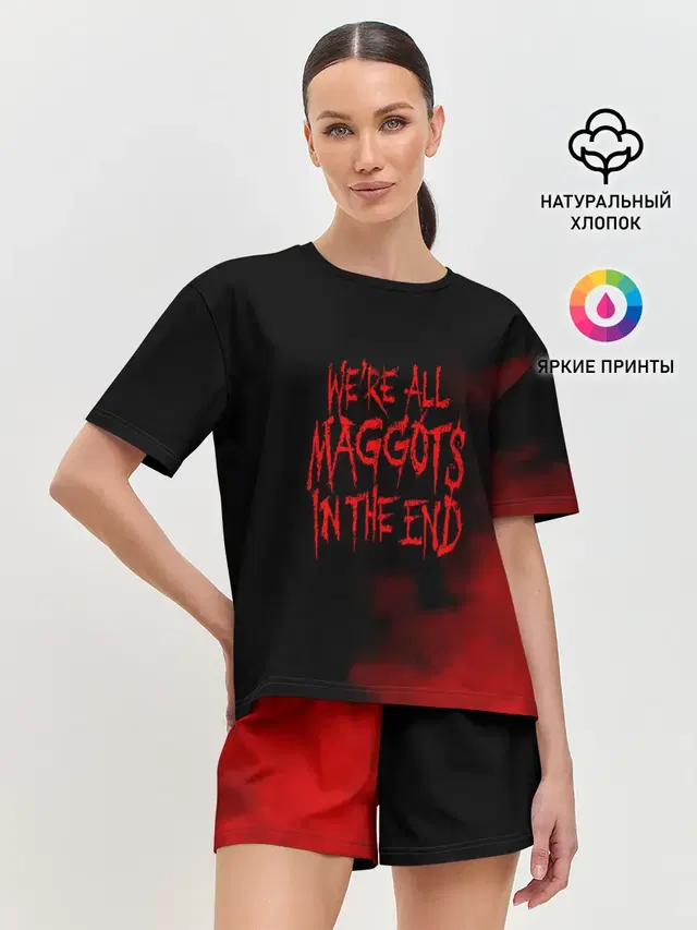 Женская пижама с шортами с принтом «Maggots - Slipknot»