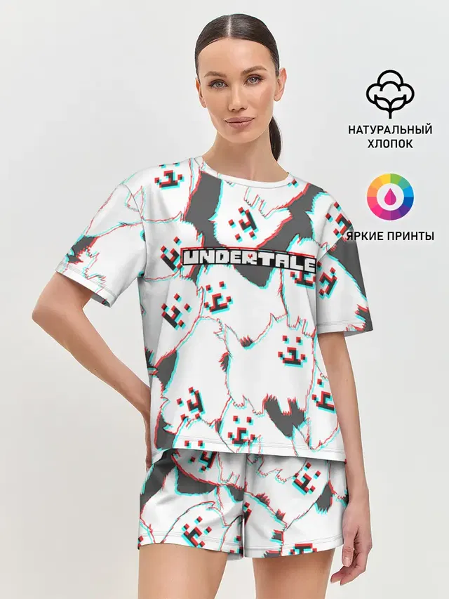 Женская пижама с шортами с принтом «Annoying Dog»