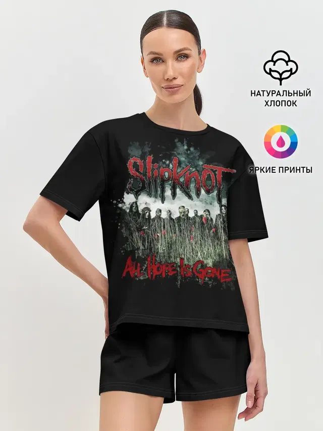 Женская пижама с шортами с принтом «All Hope Is Gone»