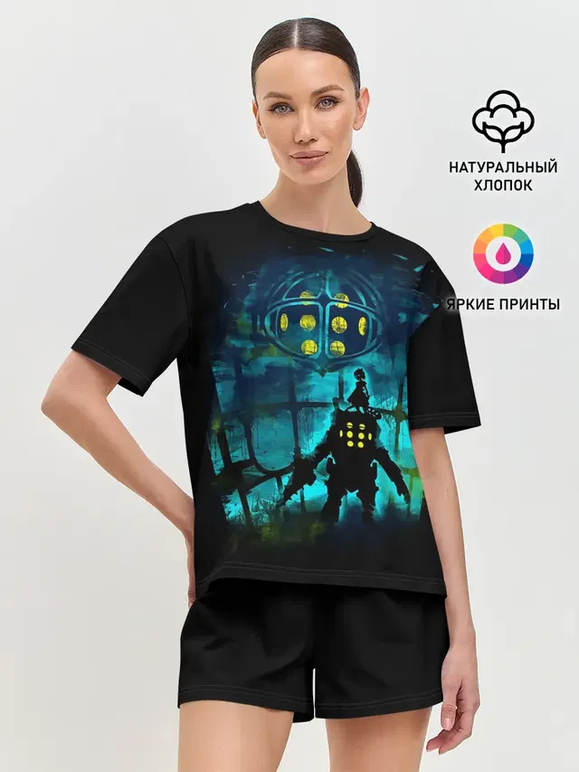 Женская пижама с шортами с принтом «BioShock»