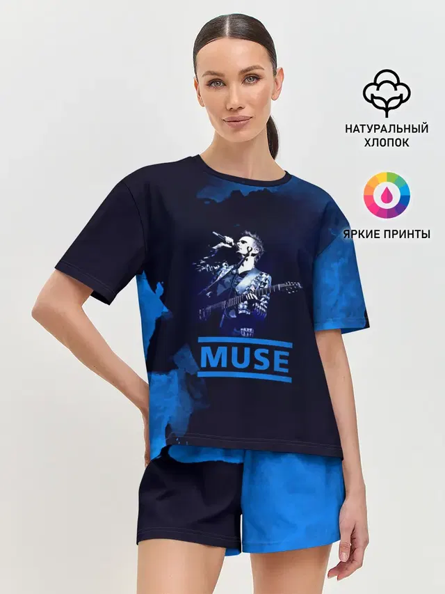 Женская пижама с шортами с принтом «Muse»