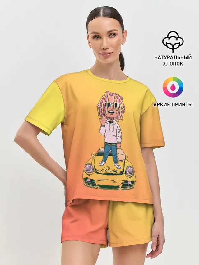 Женская пижама с шортами с принтом «Lil Pump — Lil Pump - Flex Like Ouu»