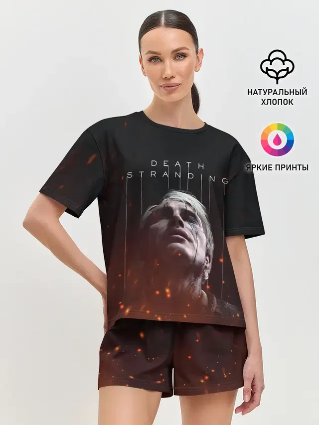 Женская пижама с шортами с принтом «DEATH STRANDING - Cliff»
