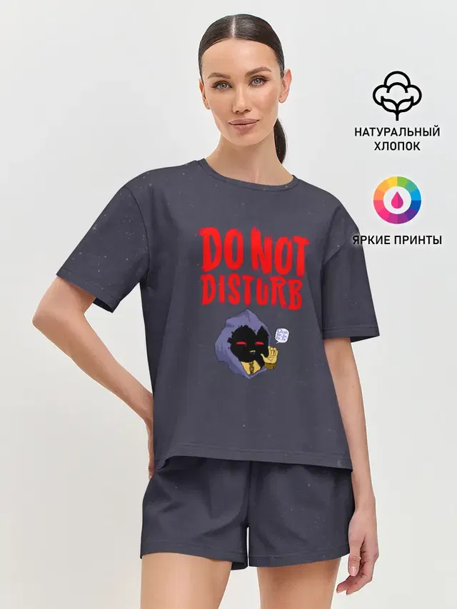 Женская пижама с шортами с принтом «Disturbed — Do not disturb»