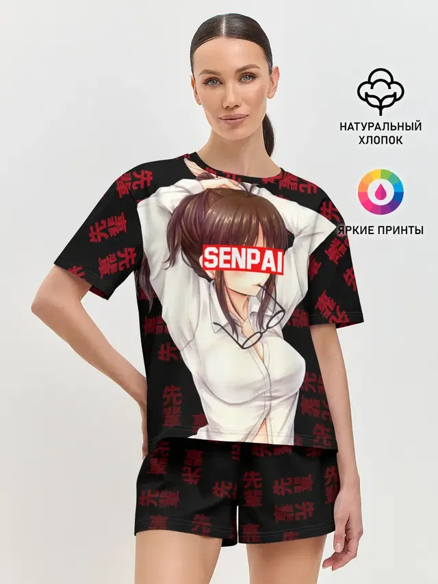 Женская пижама с шортами с принтом «Anime girl — Anime»