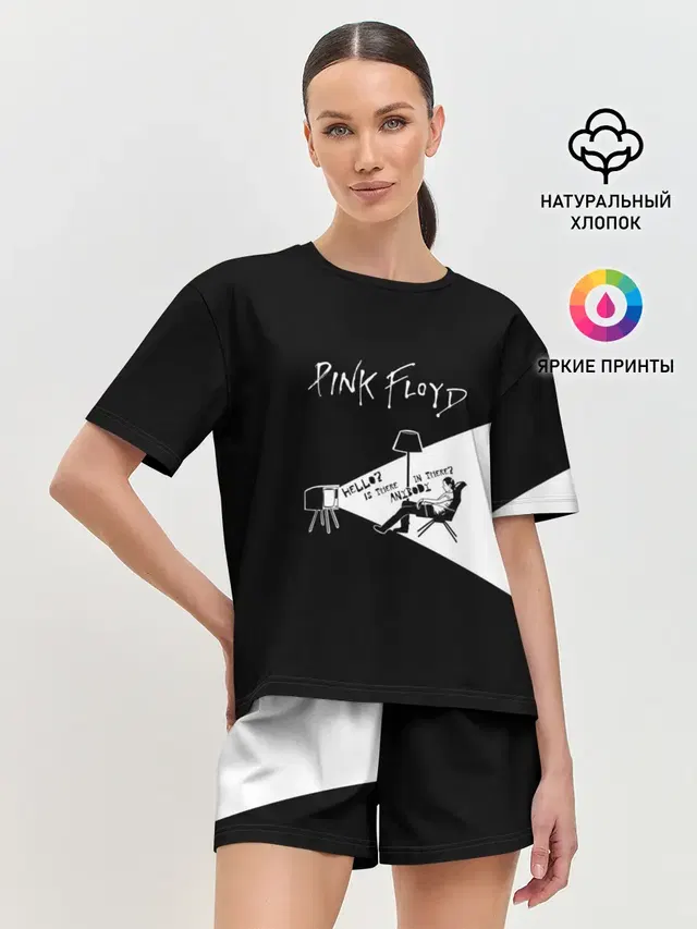 Женская пижама с шортами с принтом «Pink Floyd — Pink Floyd - Comfortably Numb»