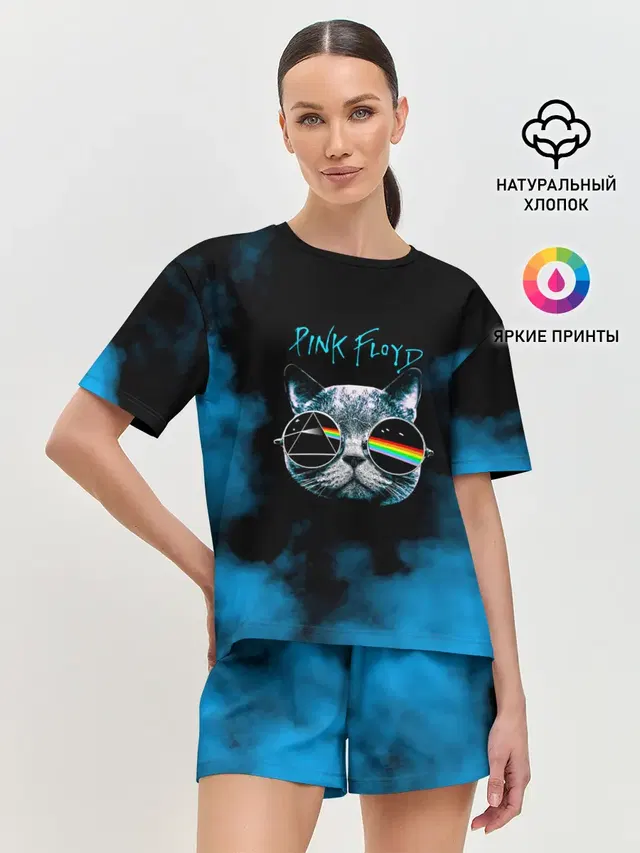 Женская пижама с шортами с принтом «Pink Floyd»