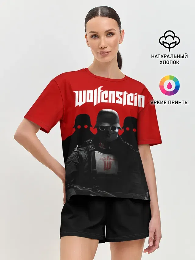 Женская пижама с шортами с принтом «Wolfenstein»