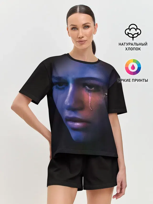 Женская пижама с шортами с принтом «Эйфория — сериал Euphoria»