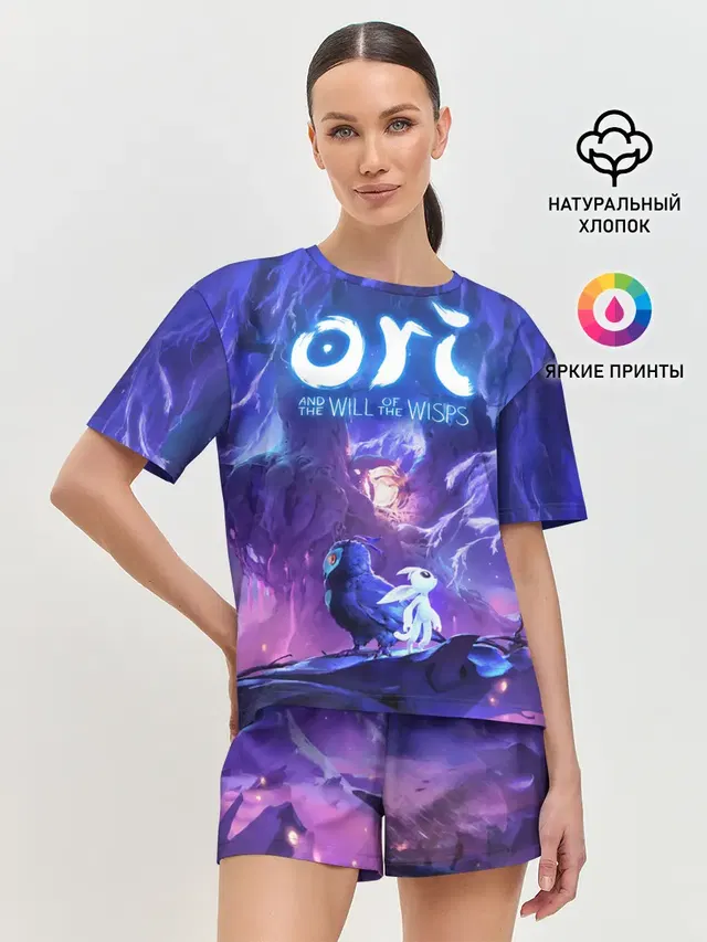 Женская пижама с шортами с принтом «Ori and the will of the wisps — Ori - And The Will Of The Wisp»