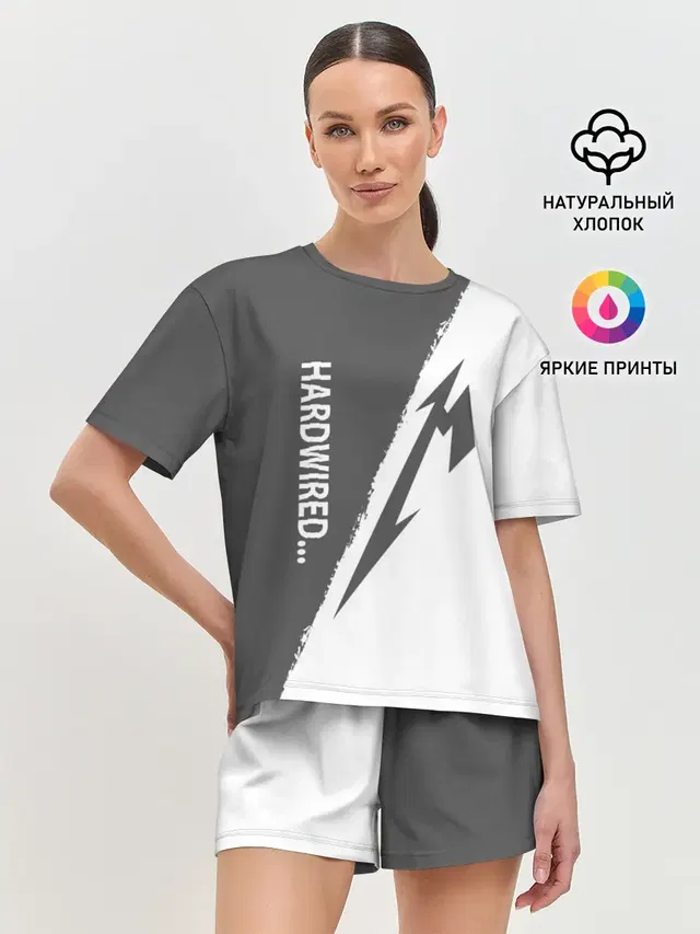 Женская пижама с шортами с принтом «Metallica»