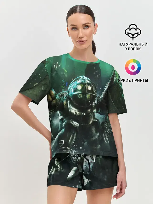 Женская пижама с шортами с принтом «Разные игры — BIOSHOCK»