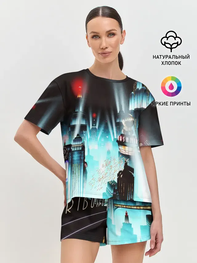 Женская пижама с шортами с принтом «Разные игры — BIOSHOCK»