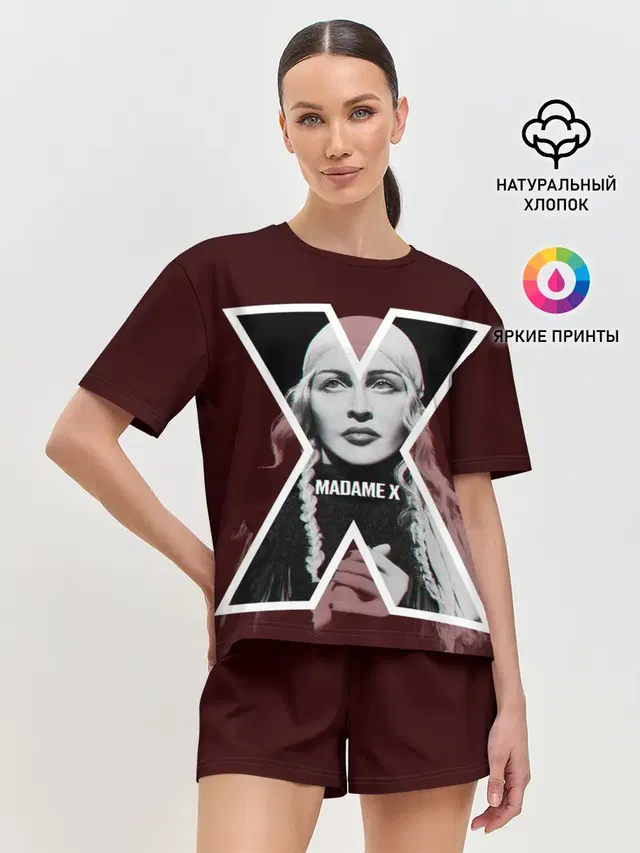 Женская пижама с шортами с принтом «Поп музыка и R&B — MADAMEX»