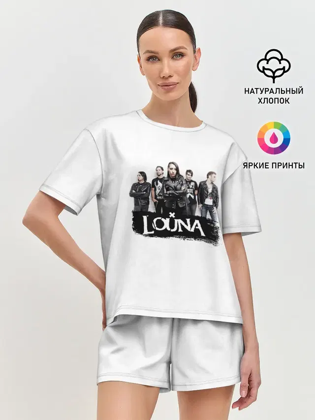 Женская пижама с шортами с принтом «Louna»