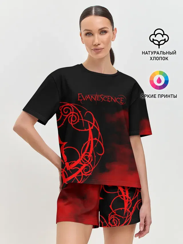 Женская пижама с шортами с принтом «Evanescence»