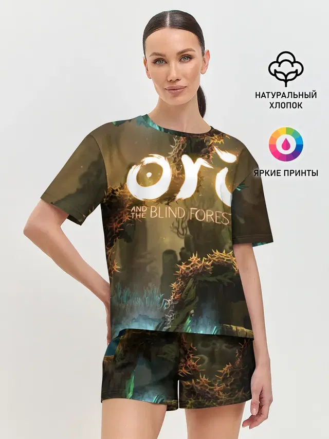 Женская пижама с шортами с принтом «Thorns — Ori and the Blind Forest»
