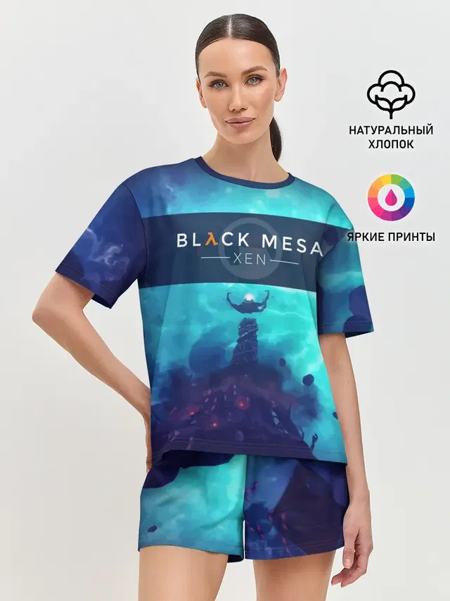 Женская пижама с шортами с принтом «Half-Life — HALF-LIFE - Black Mesa: XEN»