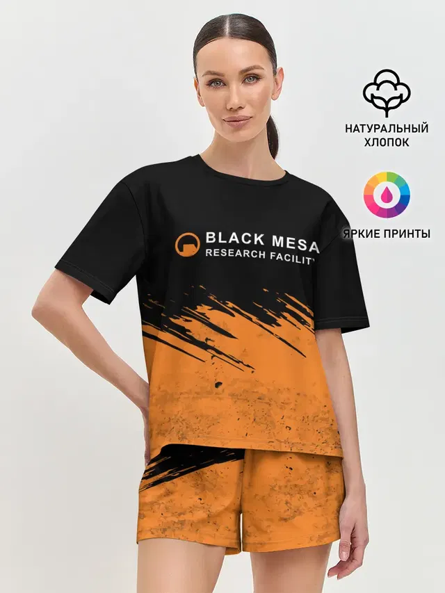 Женская пижама с шортами с принтом «Half-Life — BLACK MESA»