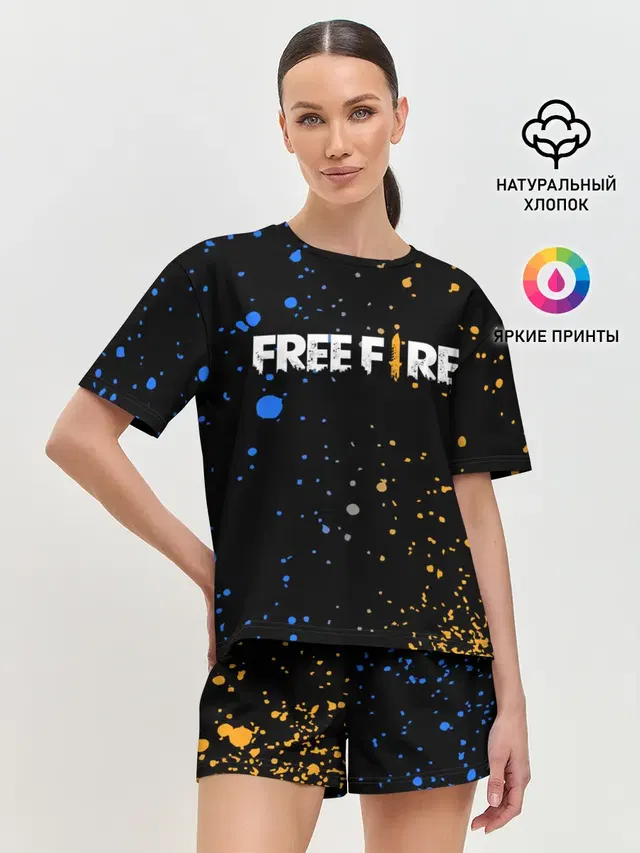 Женская пижама с шортами с принтом «Фри Файер — FREE FIRE»