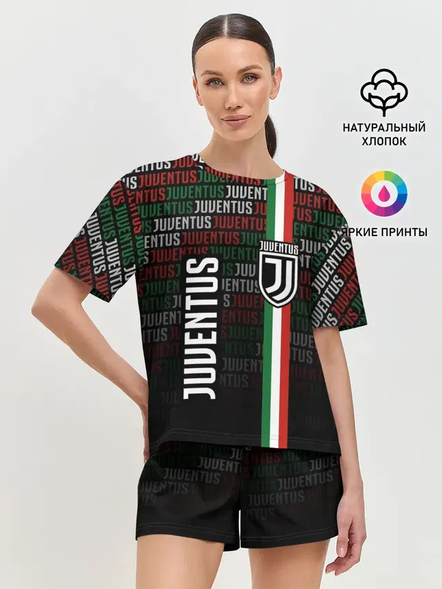 Женская пижама с шортами с принтом «Ювентус»