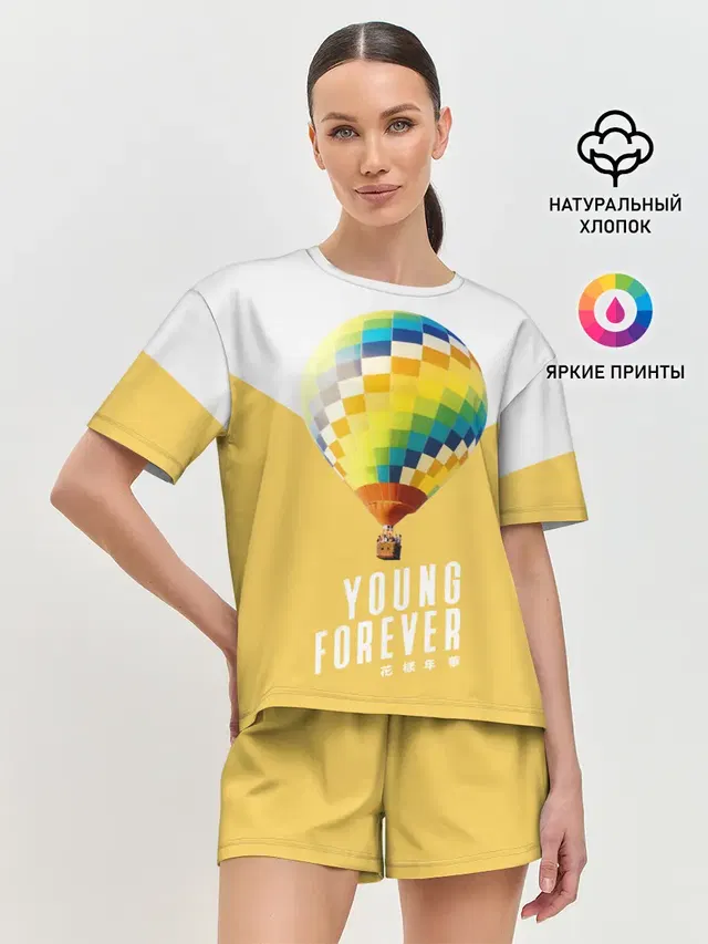 Женская пижама с шортами с принтом «BTS — BTS Young Forever»