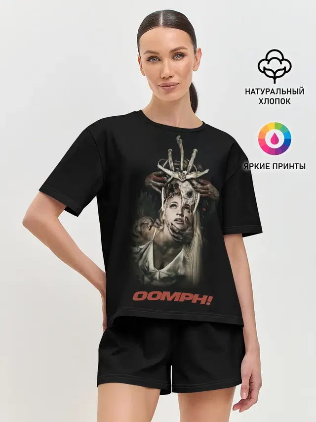 Женская пижама с шортами с принтом «Разный рок — OOMPH»