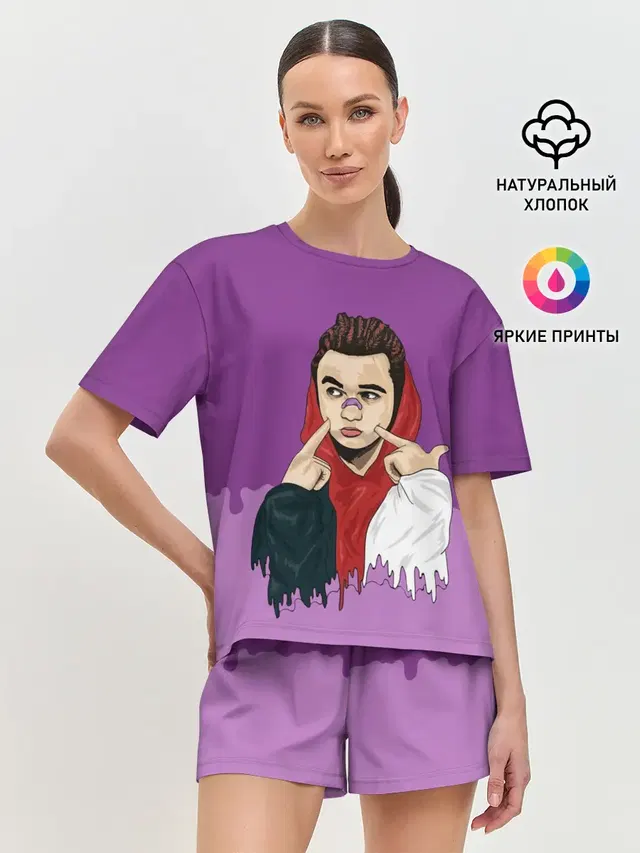 Женская пижама с шортами с принтом «GONE.Fludd»