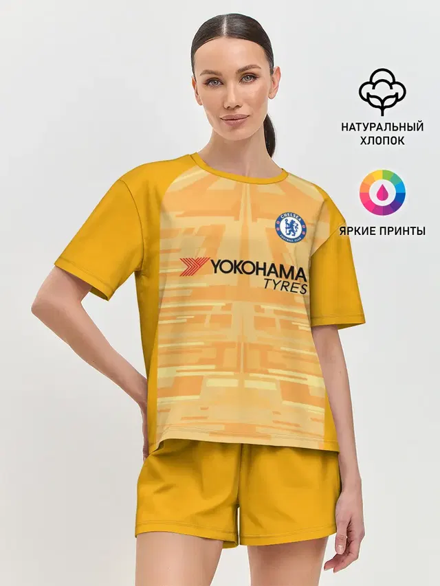 Женская пижама с шортами с принтом «Челси — Kepa gk 19-20»