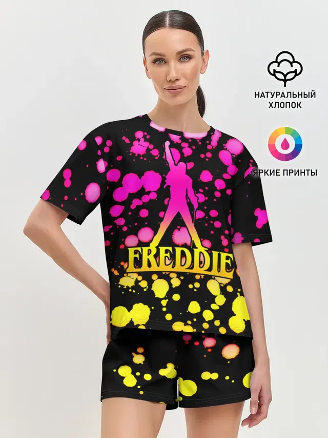Женская пижама с шортами с принтом «Квин — Freddie»