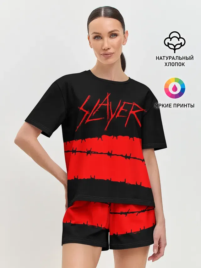 Женская пижама с шортами с принтом «Slayer»