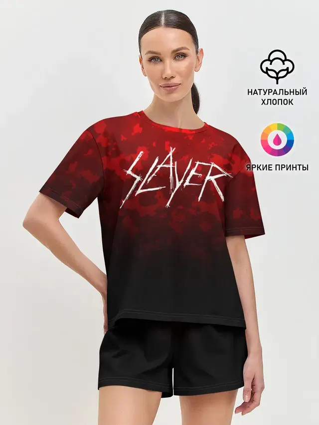 Женская пижама с шортами с принтом «Slayer»
