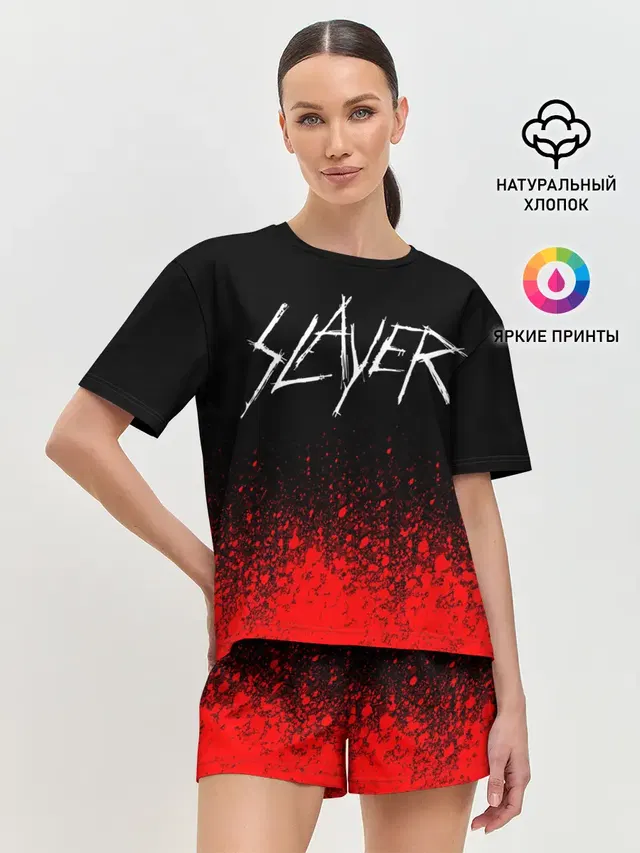 Женская пижама с шортами с принтом «Slayer»
