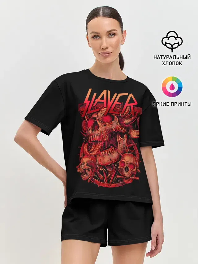Женская пижама с шортами с принтом «Slayer»
